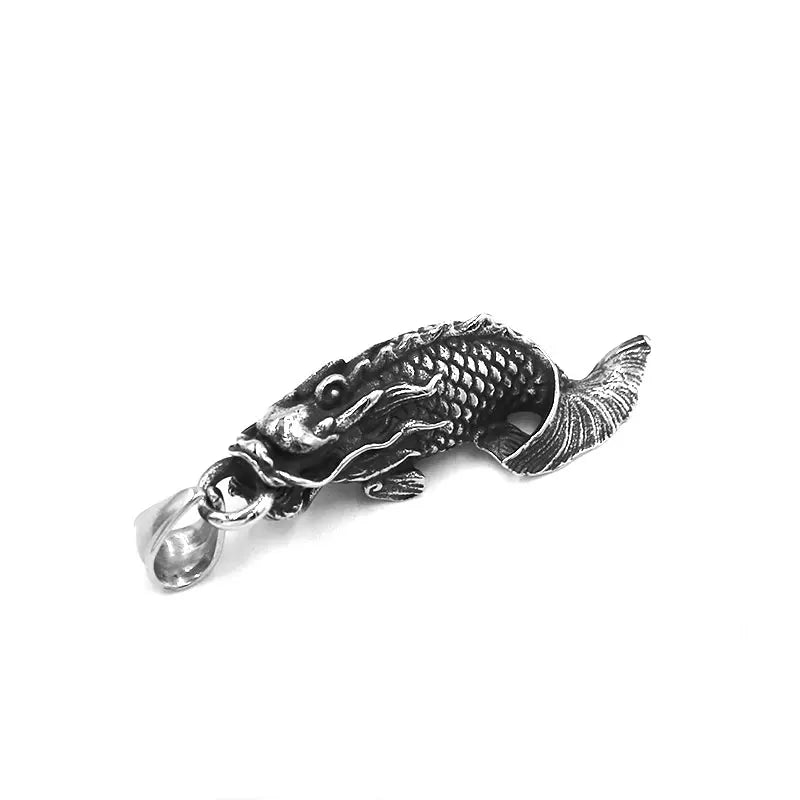 Pendentif poisson Koi tendance en acier inoxydable, bijoux océan baleine dauphin poisson rouge requin pieuvre lanterne poisson pendentif homme SWP0577A