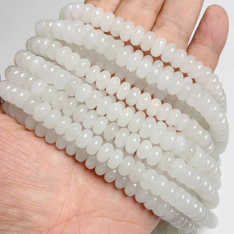 5x8mm Natural Stone Bead Jades Jaspers Chalcedony Rondelle Spacer Loose DIY Beads For Jewelry Making Bracelet Necklace Earrings