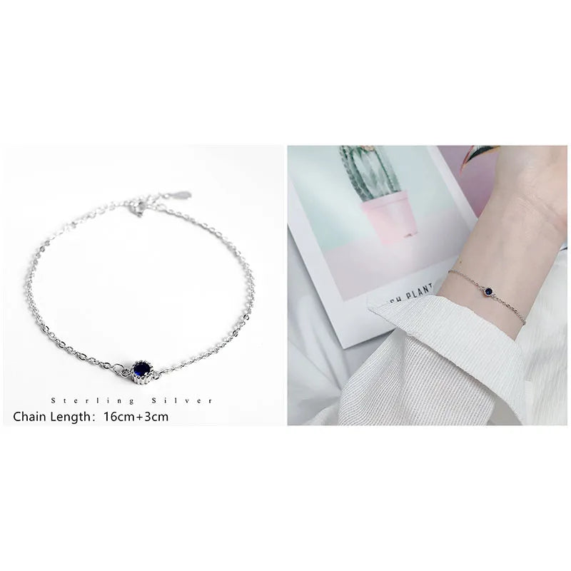 925 Sterling Silver Minimalist Style Chain Bracelet For Women Classic Fashion Student Couple Wristband Jewelry Accessories