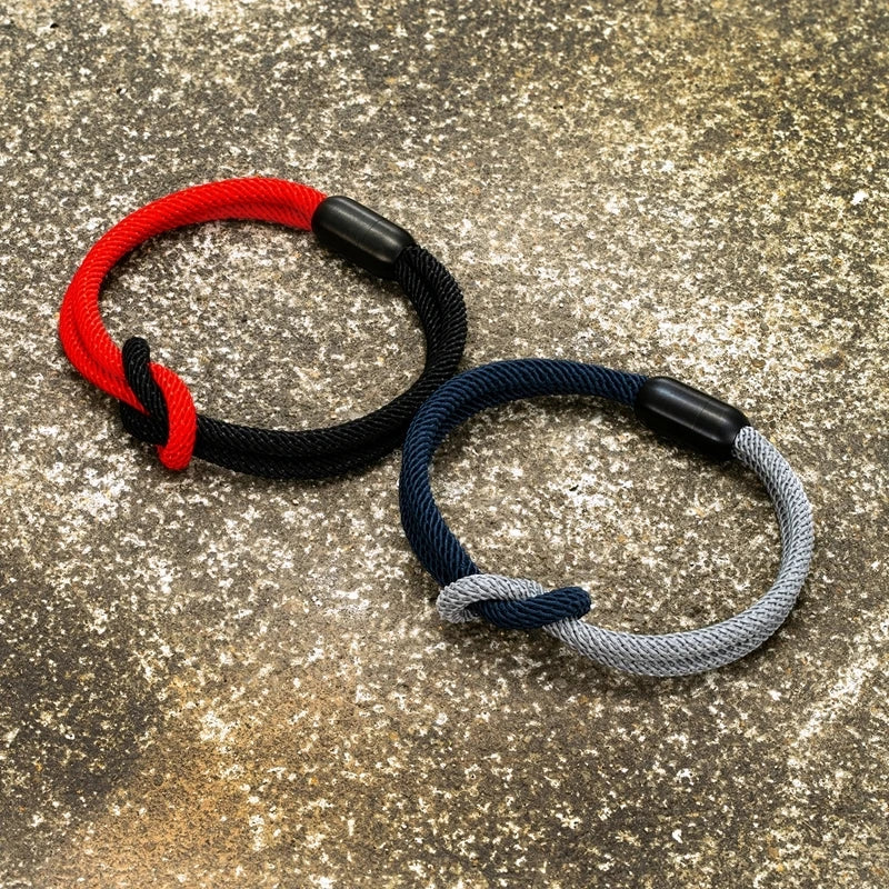 MKENDN Fashion Waterproof Nautical Rope Infinity Knot Bracelet Black Magnet Bracelets France Flag Male Female Jewelry Pulseras