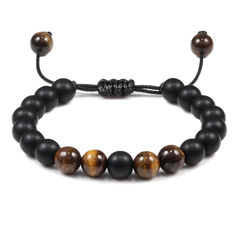 Natural Stone 6/8/10mm Beads Tiger Eye Bracelet Classic Men Women Buddha Black Lava Bracelets Minimalist Yoga Meditation Jewelry - Madeinsea©