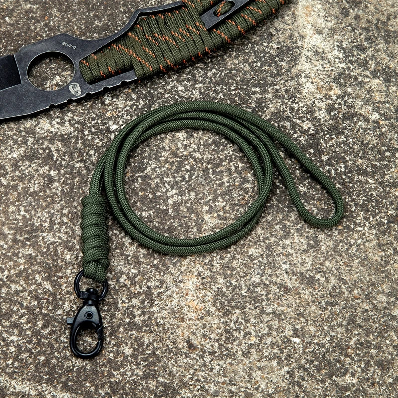 Outdoor Rock Climbing Paracord ID Lanyard Snake Knot Carabiner For EDC USB Holder Pass Card Name Badge Holder Neck Layard Gift