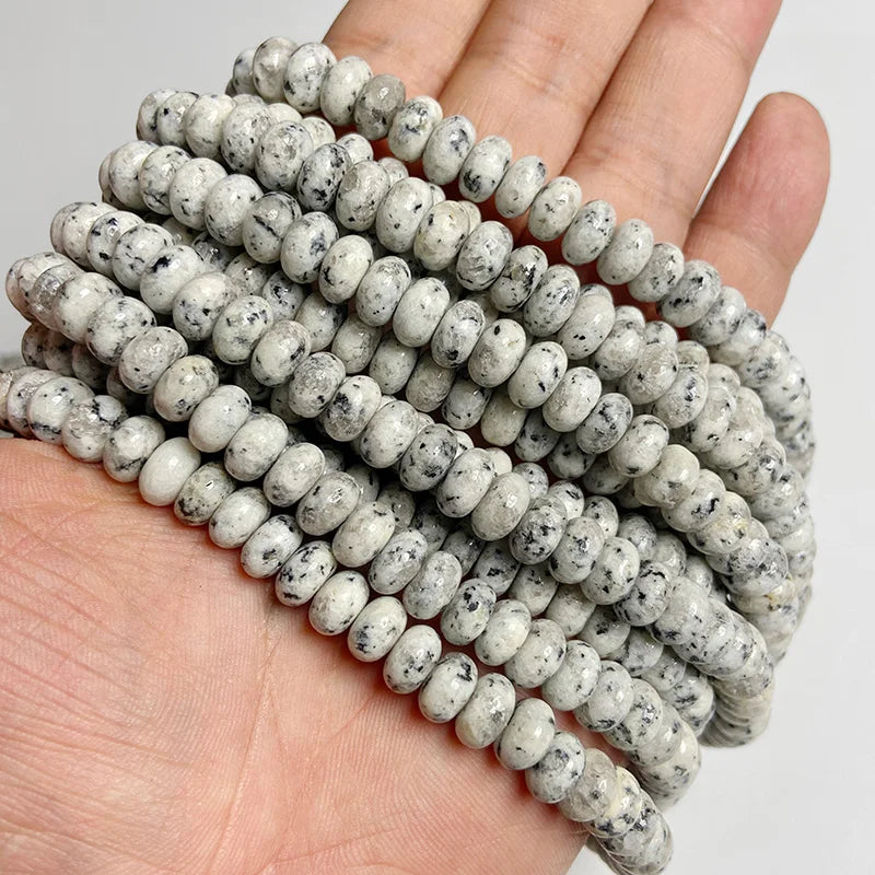 5x8mm Natural Stone Bead Jades Jaspers Chalcedony Rondelle Spacer Loose DIY Beads For Jewelry Making Bracelet Necklace Earrings