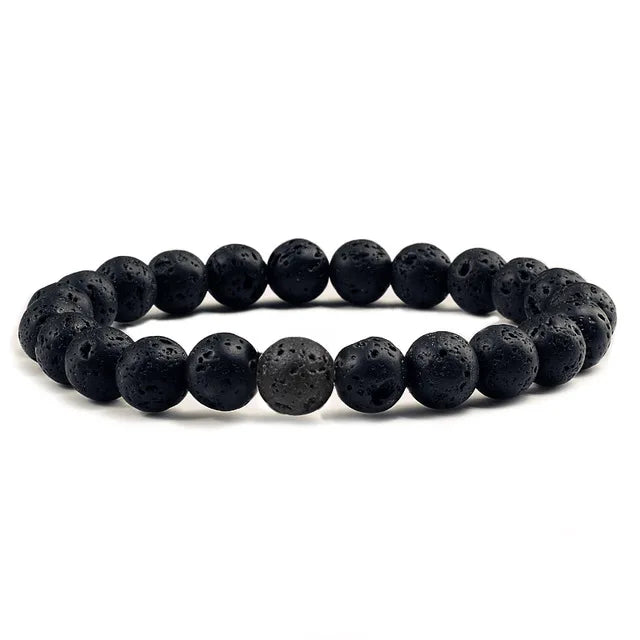 Natural Stone 6/8/10mm Beads Tiger Eye Bracelet Classic Men Women Buddha Black Lava Bracelets Minimalist Yoga Meditation Jewelry - Madeinsea©