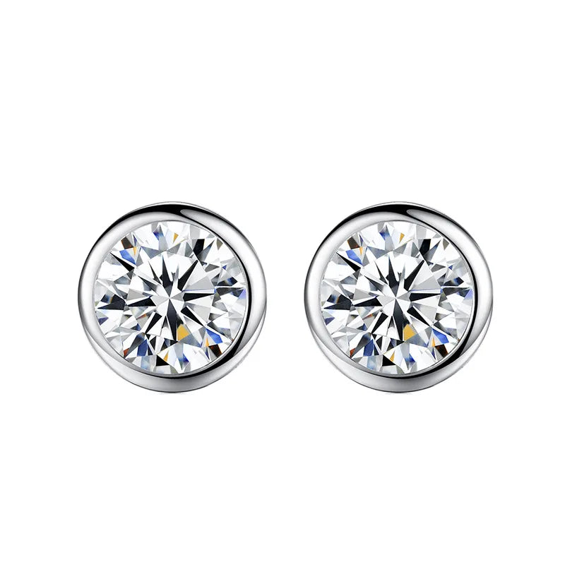 925 Silver Stud Earring for Women Bizuteria Aros Mujer Oreja Gemstone 925 Black White Diamond Jewelry Garnet Earring for Girl