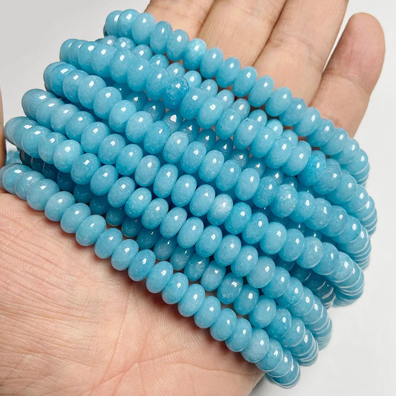 5x8mm Natural Stone Bead Jades Jaspers Chalcedony Rondelle Spacer Loose DIY Beads For Jewelry Making Bracelet Necklace Earrings