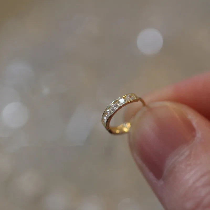 925 Sterling Silber Französisch Einfache Pavé Kristall Runde Ohrringe Frauen Vintage Palace Stil Edle Elegante Bankett Schmuck Geschenk