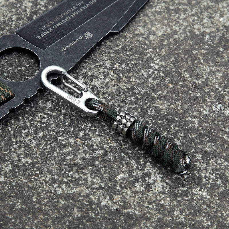 Paracord Keychain Outdoor Climbing Metal Buckle High Strength Parachute Cord Self-Defense Emergency Survival Backpack Key Ring