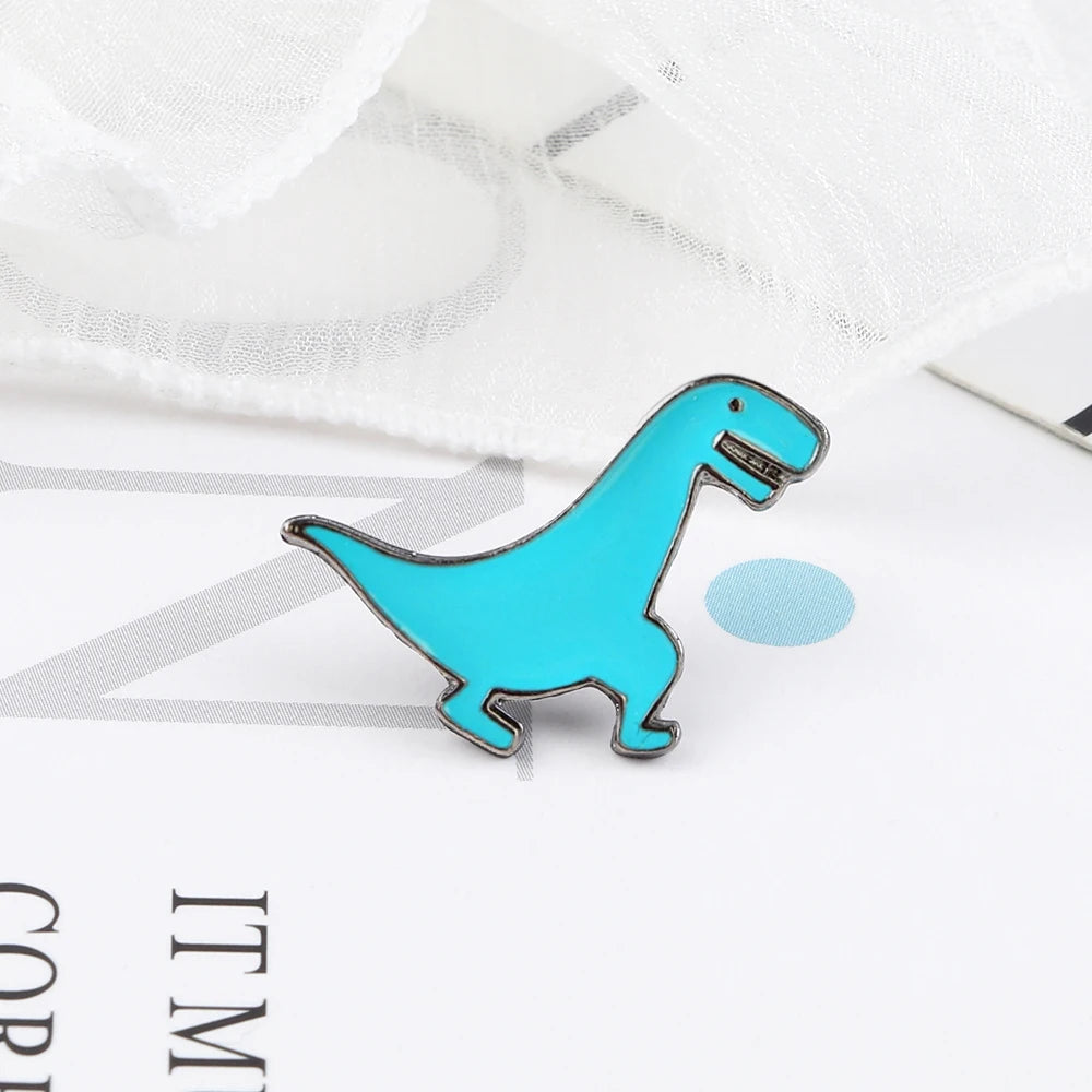 10 Style Cute Dinosaurs Enamel Pins Creative Animal Brooches Kids Backpack Decoration Jewelry Women Coat Lapel Pin Badges Gift