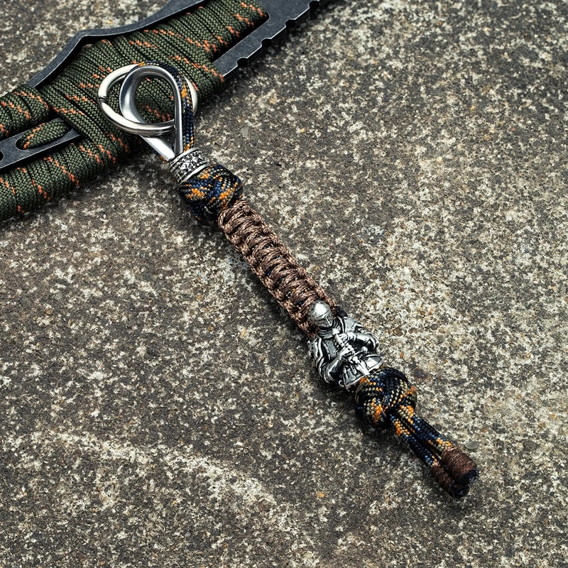 MKENDN Ancient Greek Knights of the Round Table Paracord Keychain Lanyard Self-Defense Emergency Survival Backpack Knife Pendant - Madeinsea©