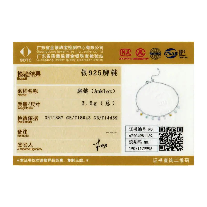 Bamoer 925 Sterling Silver Enamel Heart Pendant Chain Anklet pour Femmes Summer Foot Bracelet Pieds Bijoux 2020 Nouveau SCT020