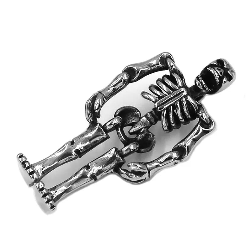 Skull Skeleton Biker Pendant Stainless Steel Jewelry Gothic Ghost Skull Motor Biker Men Pendant SWP0605A