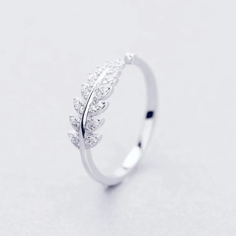 Retro Minimalist Silver Color Open Rings For Women Personality Feather Butterfly Adjustable Finger Ring Girl Jewelry Gift