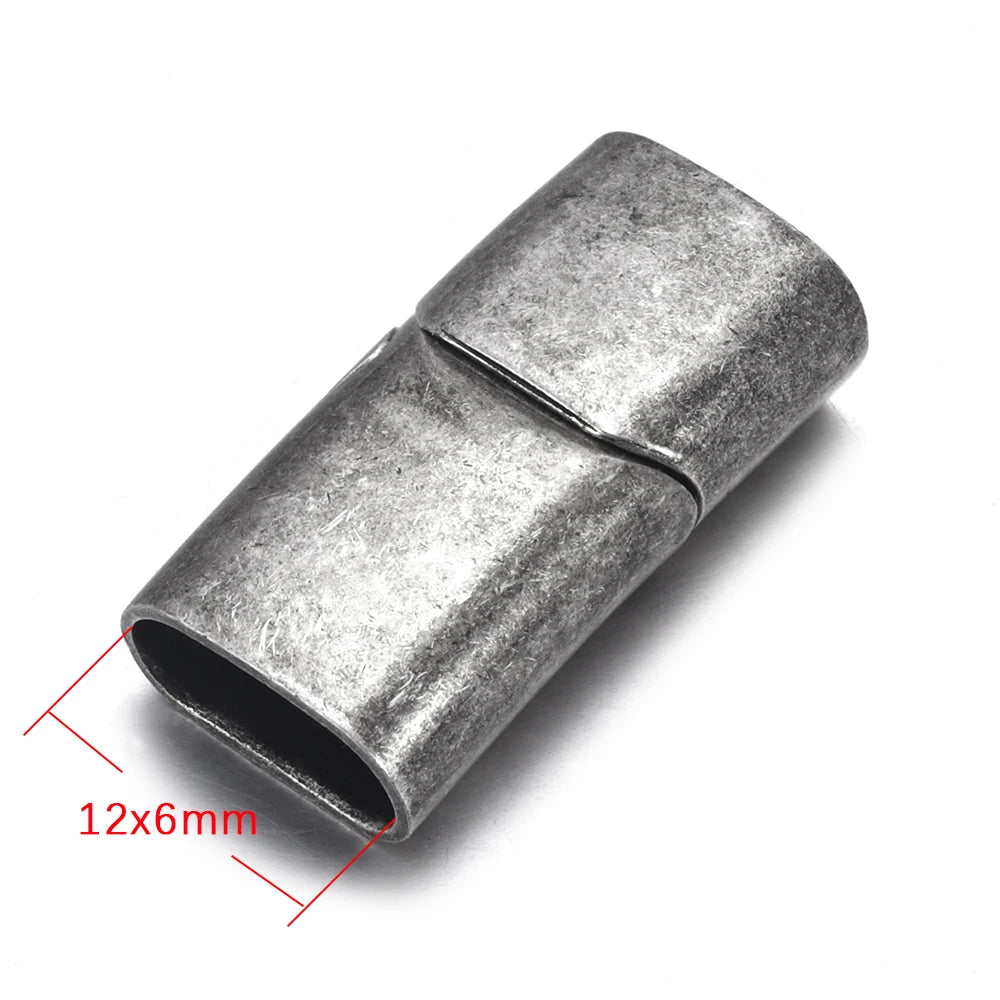 Stainless Steel Magnetic Clasp 12*6mm Hole Bracelet Magnet Clasp DIY Accessories Leather Jewelry Making Finding Supplies