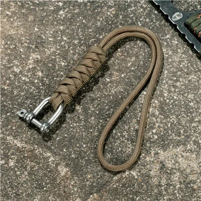 New Design Paracord Keychain stainless steel U-shaped Buckle Hand-woven keychain Wrist Anti-lost Rope Emergency Survival Tool