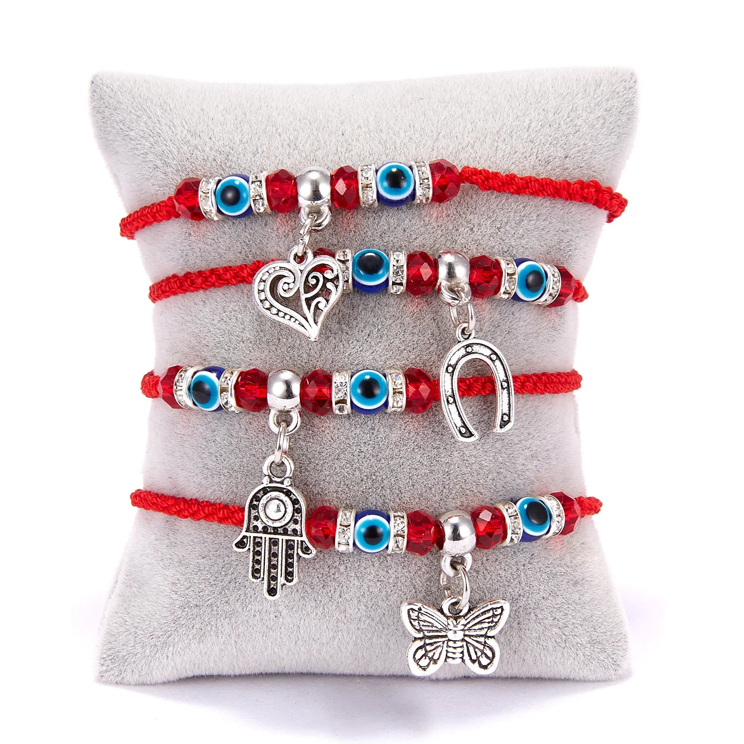 Armband mit Glücksauge, blauem Nazar-Amulett und roter Schnur – Freundschaftsarmband für Paare, Damen und Herren, handgefertigter Wunschschmuck, Geschenk