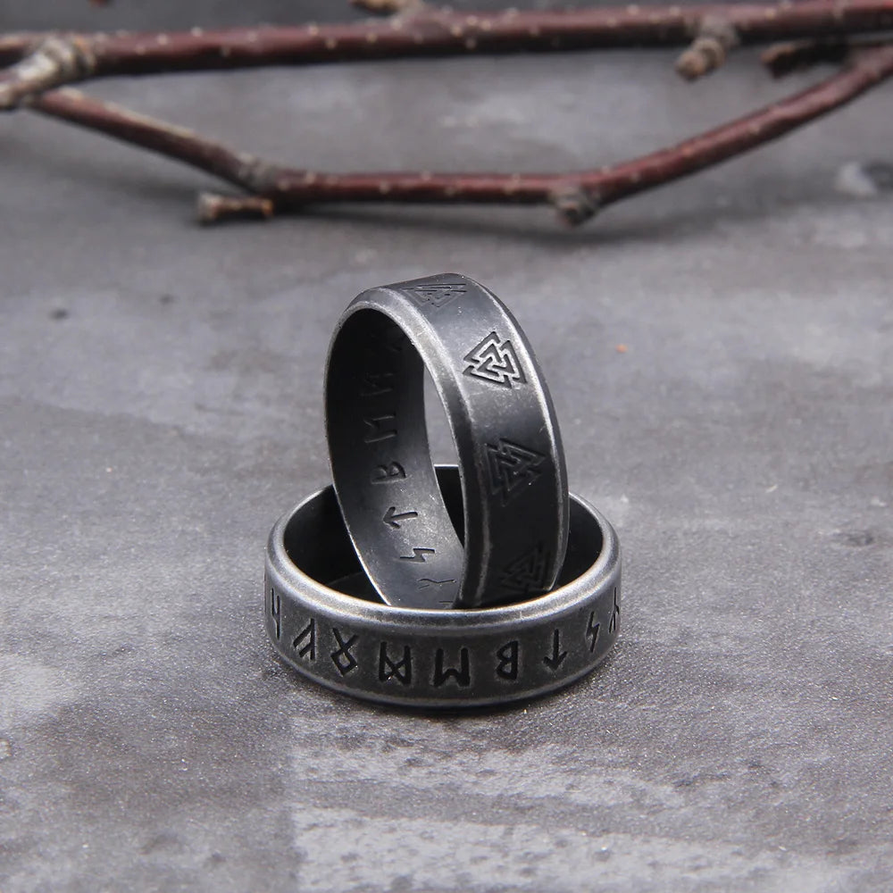 Viking Amulet Rune Ring / 316L Stainless Steel
