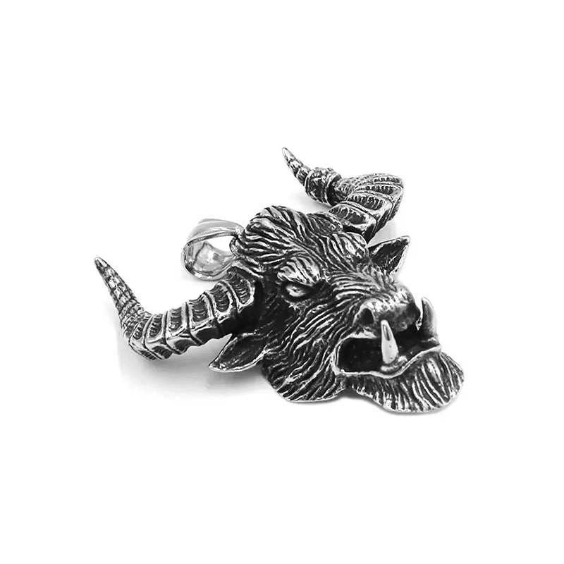 Punk Bull Pendant Stainless Steel Jewelry Exquisite Animal Bull Head Norse Viking Biker Mens Pendant Wholesale SWP0568A