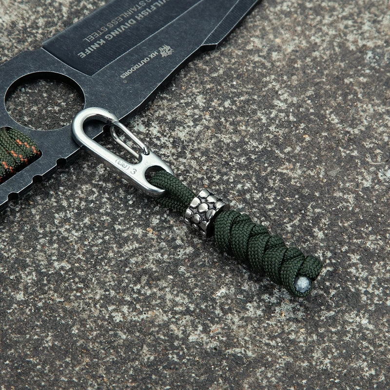 Paracord Keychain Outdoor Climbing Metal Buckle High Strength Parachute Cord Self-Defense Emergency Survival Backpack Key Ring