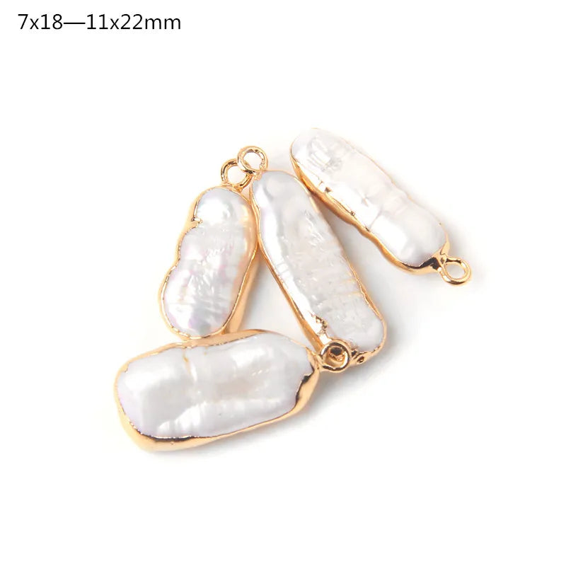 Hot Sale Irregular Shape Natural Pearls Pendant Freshwater Pearl Charms For Fine Jewelry Making Bracelet  DIY Necklaces 2pcs/lot