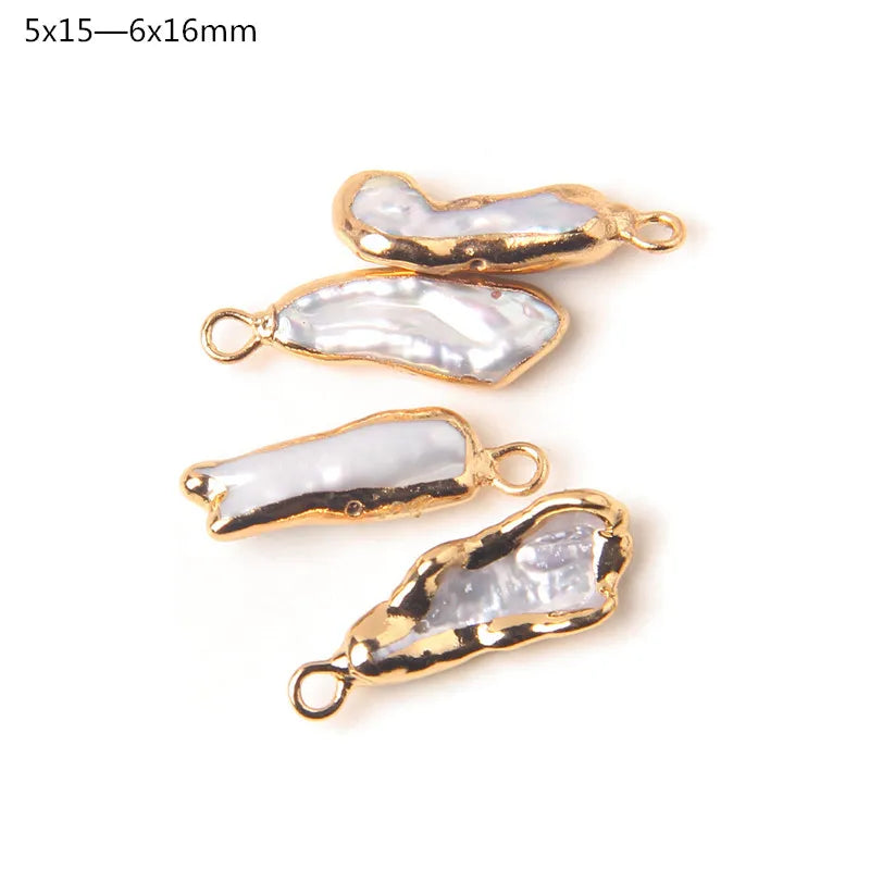 Hot Sale Irregular Shape Natural Pearls Pendant Freshwater Pearl Charms For Fine Jewelry Making Bracelet  DIY Necklaces 2pcs/lot