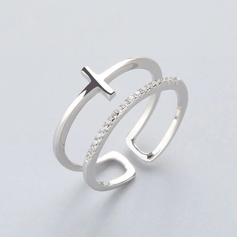 Retro Minimalist Silver Color Open Rings For Women Personality Feather Butterfly Adjustable Finger Ring Girl Jewelry Gift