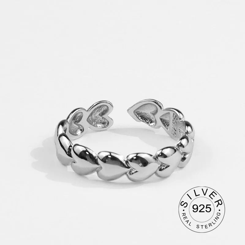 Real 925 Sterling Silver Rings For Women vintage zircon open round Engagement Rings Silver 925 Jewelry Anillos Mujer