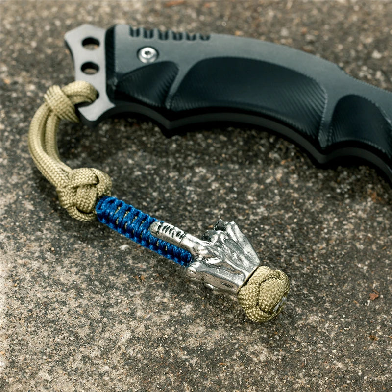 MKENDN Vikings Antique Warrior Helmet Keychains Bag Knife Rope Pendant Men Car Keyring Navy EDC Paracord Accessories Jewelry