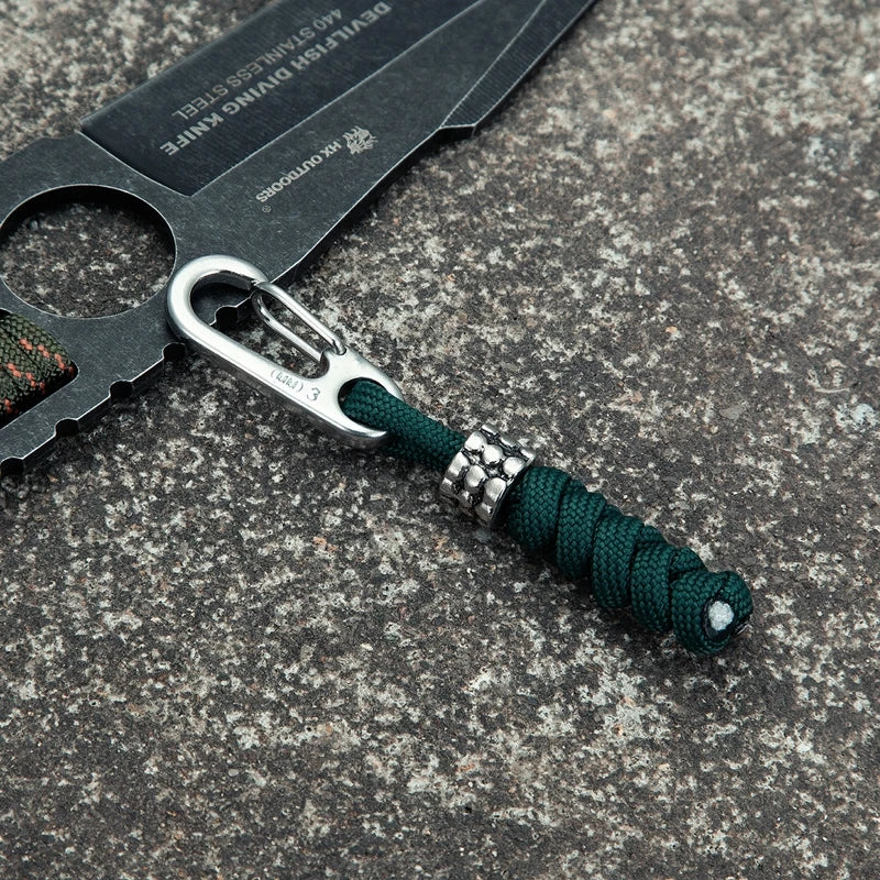 Paracord Keychain Outdoor Climbing Metal Buckle High Strength Parachute Cord Self-Defense Emergency Survival Backpack Key Ring