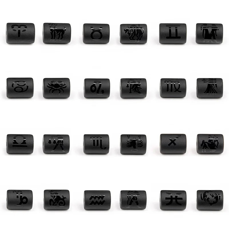 12 Constellation Series Glass Bead 10x13MM Matte Zodiac Signs Beads For DIY Making Women Men Couple Friendship Bracelet Jewelry