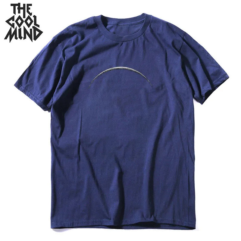 COOLMIND 100% Baumwolle Mond Druck Männer T-Shirt Casual Sommer Kurzarm Männer T-shirt Lose t-shirt Männlichen T-shirts Mo0154