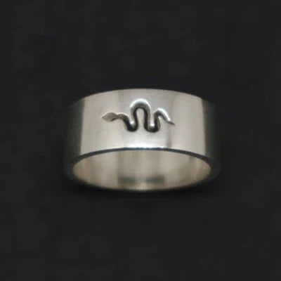 MKENDN Ring-Set mit Tierfußabdruck, Schlangenpaar, für Damen und Herren, Wolf, Fuchs, Geweih, Vogel, silberfarbener Ring, Geschenk für Taufe oder Ostern