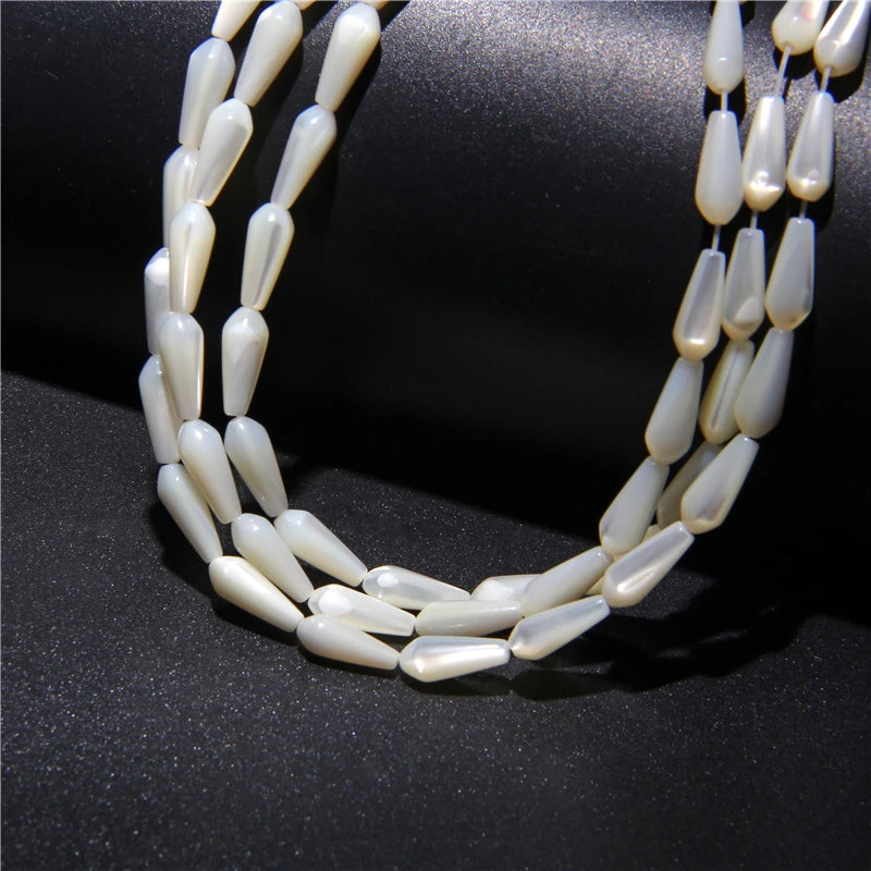 Natural White Mother of Pearl Shell Beads Oval Round Freshwater Shell Beads for Jewelry Making Necklace Bracelet DIY 15" - Madeinsea©
