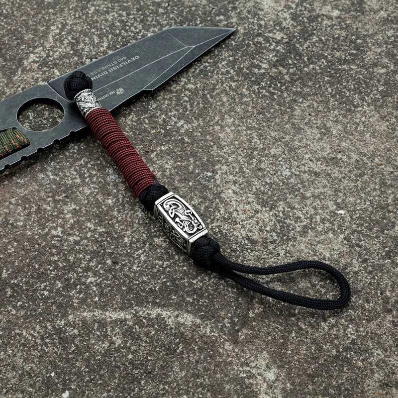 New Viking Norse Pirates Rune Amulet Paracord Lanyard Keychain With The Selected Knife Bead Sword Lanyard Handmade Jewelry Gift