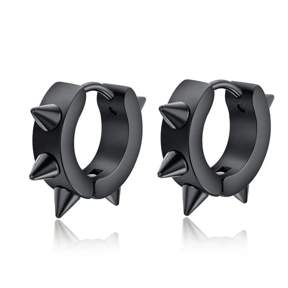 VNOX Cute Hoop Earrings for Men Punk Stainless Steel Huggie Small Earrings 4 Color - Madeinsea©
