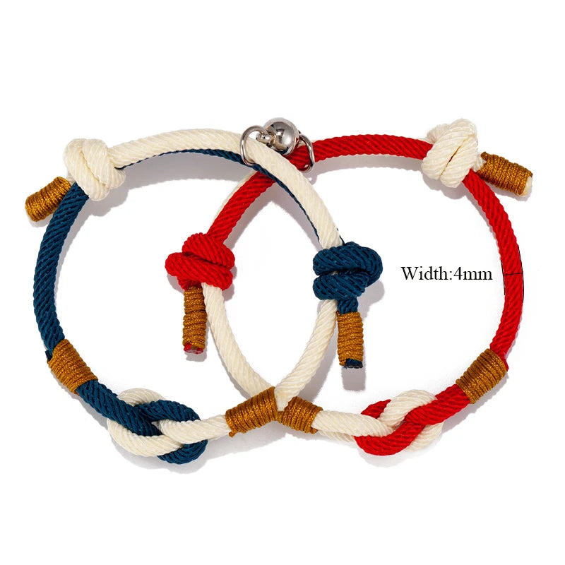 MKENDN Concentric knot Infinity Couple Bracelet For Lovers Attract Each Other Men Women Souvenirs Valentine's Day Present