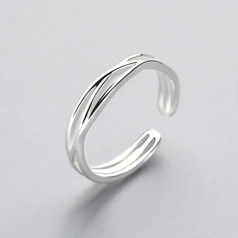 Minimalistische geometrische Ringe im koreanischen Stil für Damen, Kreuz, unregelmäßig, verstellbar, schlichter Fingerring, Hip-Hop-Punk-Ring, offener Ring, Schmuck