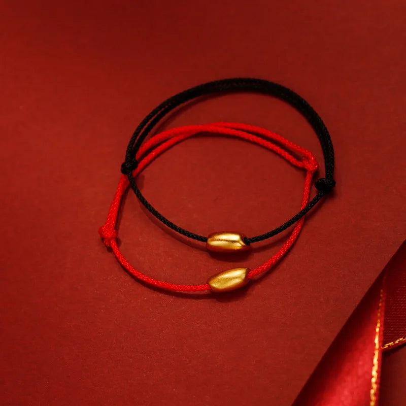 Real 18k Yellow Gold Adjustable Bracelets for Couple Fine Jewelry for Women Christmas Day Jewelry Gift High Quality Jewelry