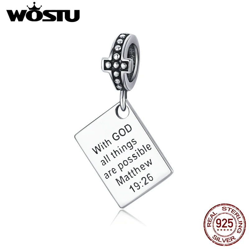 WOSTU Authentic 925 Sterling Silver Hot Sale Endless Love Charm Pendant Fit Bracelet Women Party Fashion DIY Jewelry Gift Making