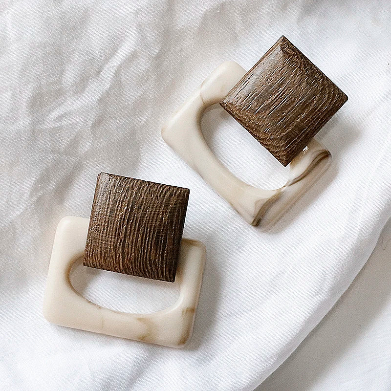 AENSOA Unusual Women Acrylic Drop Earrings Statement Geometric Square Pendant Earrings Trendy Dangle Earring Jewelry Gift 2021