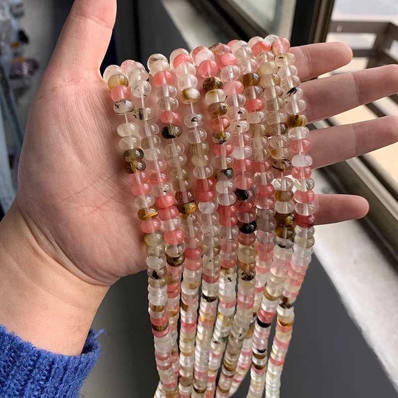 5x8mm Natural Stone Bead Jades Jaspers Chalcedony Rondelle Spacer Loose DIY Beads For Jewelry Making Bracelet Necklace Earrings