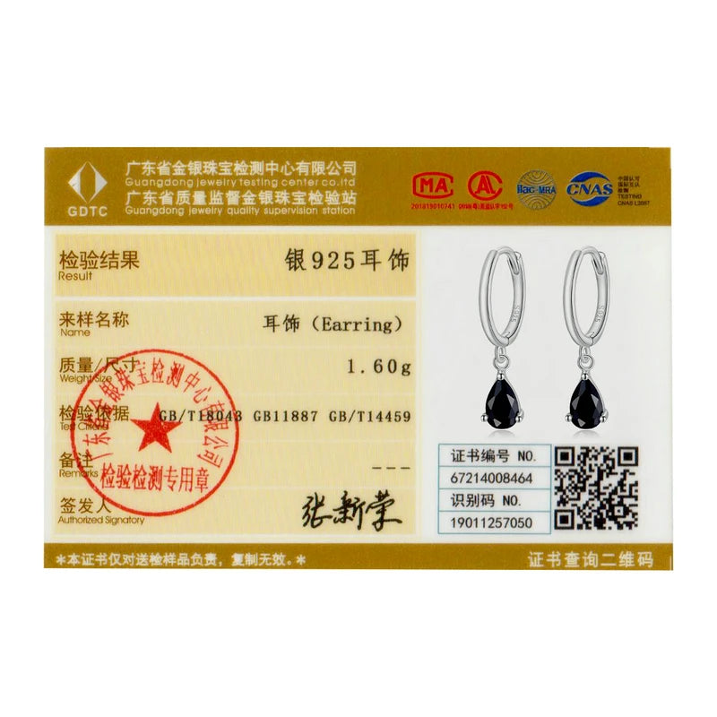 BAMOER Silver ISHWAR Water Drop Earrings  925 Sterling Silver 4 Colors Drop Shape Earring for Women Statement  Jewelry SCE1018