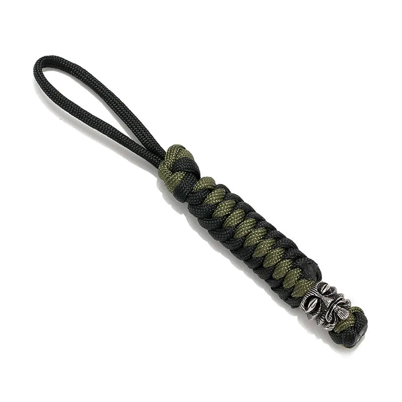 Vikings KeyChain For Car Hand Woven Survival Paracord Rope Ward off evil Key Rings For Men Gift Detachable Metal Punk Key Chains