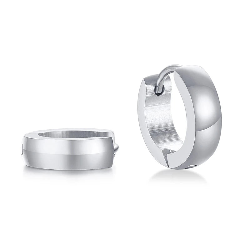 VNOX Cute Hoop Earrings for Men Punk Stainless Steel Huggie Small Earrings 4 Color - Madeinsea©
