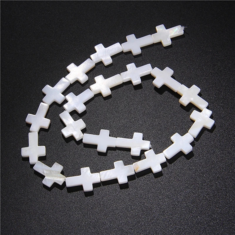 Natural White Mother of Pearl Shell Beads Oval Round Freshwater Shell Beads for Jewelry Making Necklace Bracelet DIY 15" - Madeinsea©
