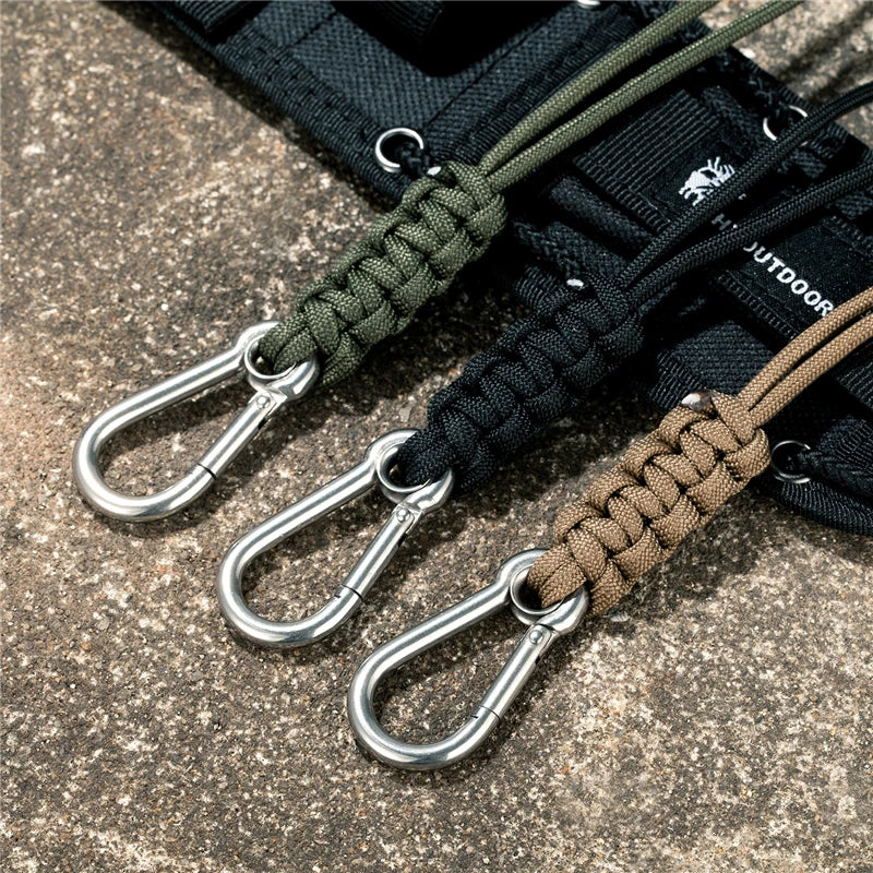 MKENDN Outdoor Umbrella Rope Camera Anti-lost Lanyard Climb Keychain Tactical Survival Tool Carabiner Hook Cord Backpack Buckle