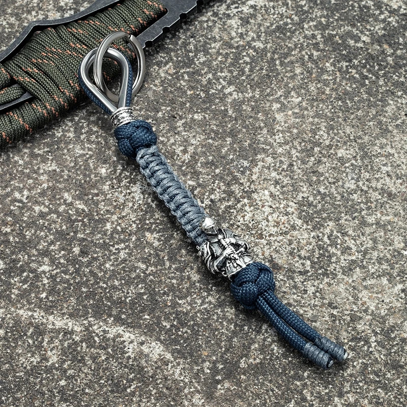 MKENDN Ancient Greek Knights of the Round Table Paracord Keychain Lanyard Self-Defense Emergency Survival Backpack Knife Pendant - Madeinsea©