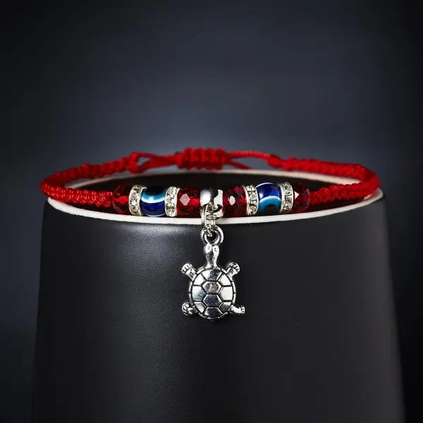 Bracelet porte-bonheur œil bleu, breloque œil protecteur, fil rouge, bracelet d'amitié pour couple, femme et homme, bijou fait main, cadeau porte-bonheur