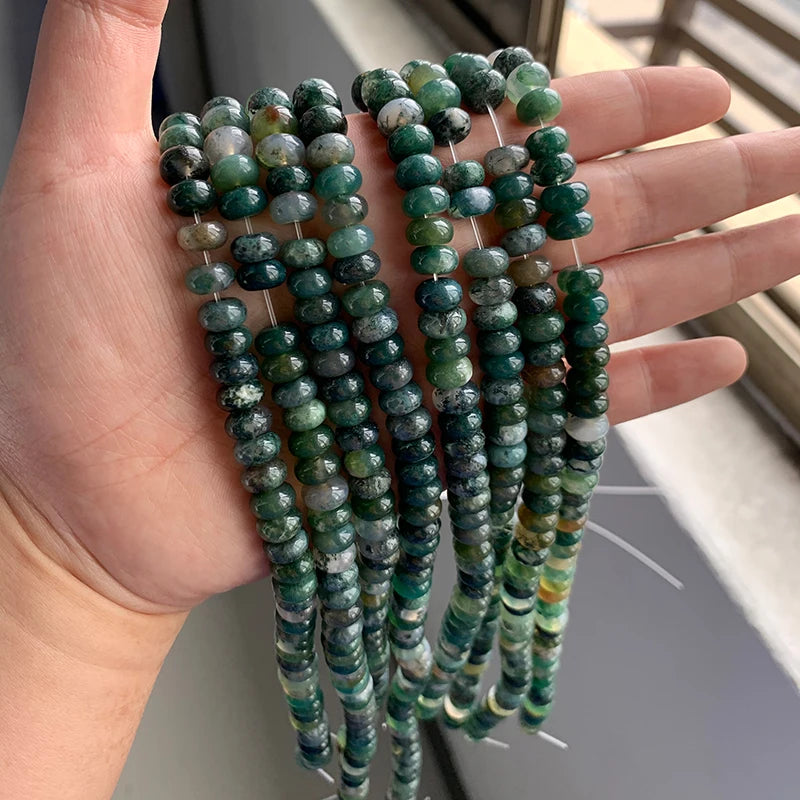 4X6MM/5X8MM Natural Stone Abacus Beads Rondelle Shape Lapis  Jaspers Jades Amazonite Bead For Jewelry Making Bracelet DIY 15.5"