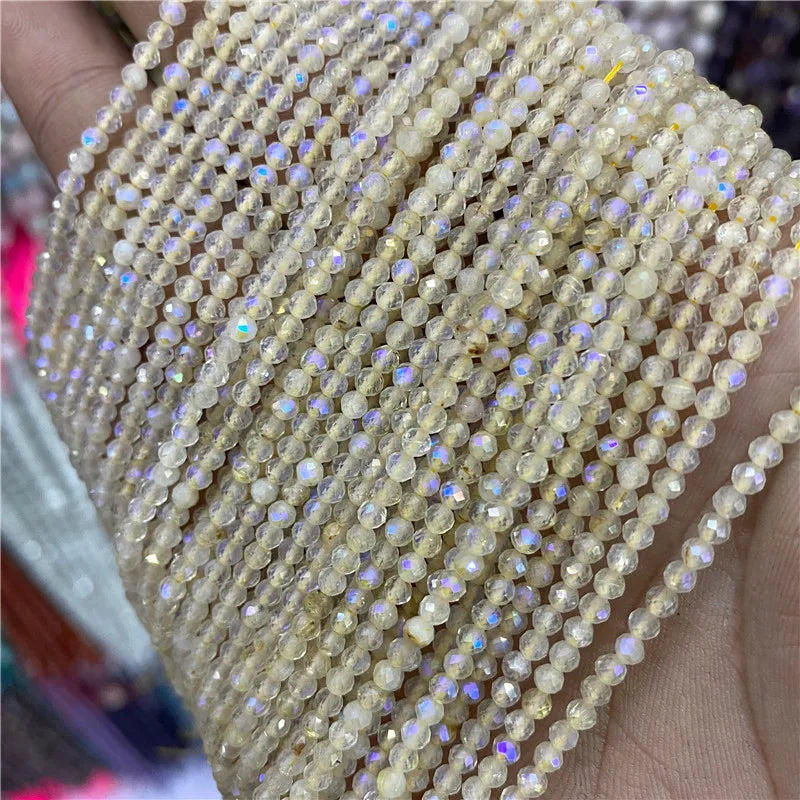 2025 New 2mm 3mm Natural Stone Beads Blue Quartzs Crystal Turquois Aquamarines Beads For Beadwork DIY Bracelet Accessories 38CM